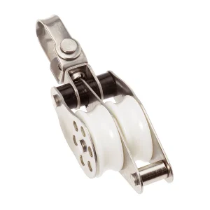 Stainless Steel Double Block + Swivel & Becket 45mm