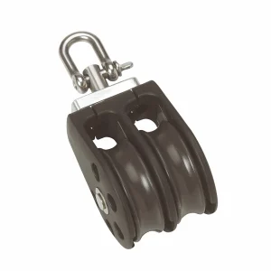 Size 1 30mm Plain Bearing Pulley Block Double With Swivel
