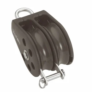 Size 2 35mm Plain Bearing Pulley Block Double Fixed Eye & Becket