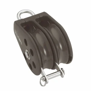 Size 3 45mm Plain Bearing Pulley Block Double Fixed Eye & Becket