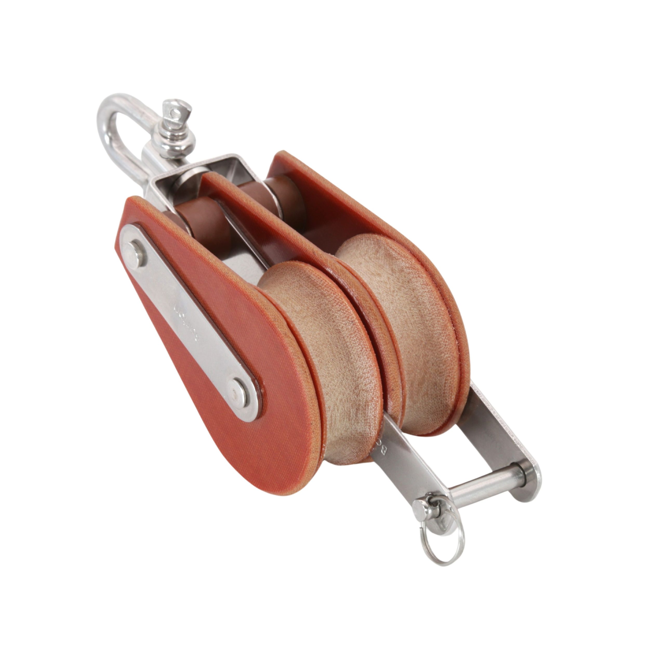 TUPHblox - Tufnol Double Block With Swivel + Becket - 58mm (2 9/32") T04231