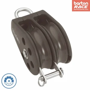 Size 1 30mm Ball Bearing Pulley Block Double Fixed Eye & Becket