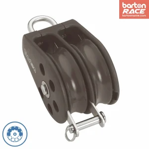 Size 3 45mm Ball Bearing Pulley Block Double Fixed Eye & Becket