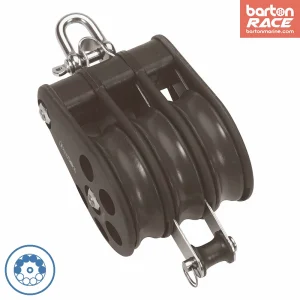 Size 6 64mm Ball Bearing Pulley Block Triple Reverse Shackle & Becket