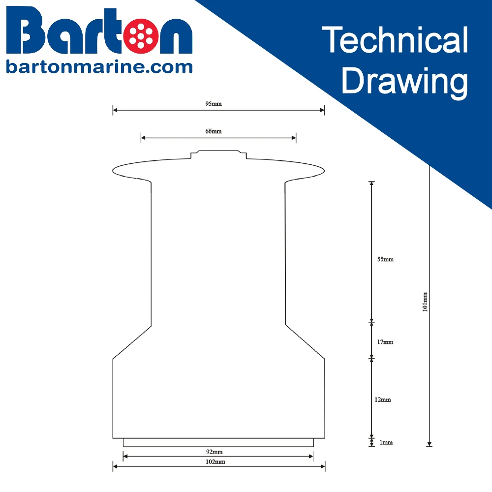 Dimensional Drawing - Nautilus Composite Winch Single Speed 8:1 – 21200