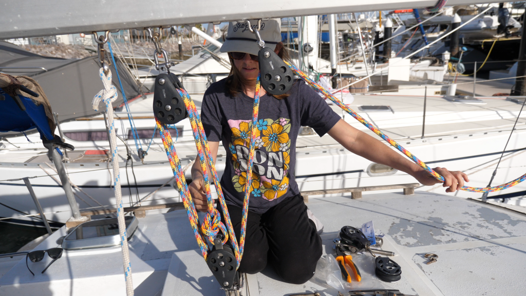 Dr Sheddy from Vets Tails installing new Barton Marine Blocks.